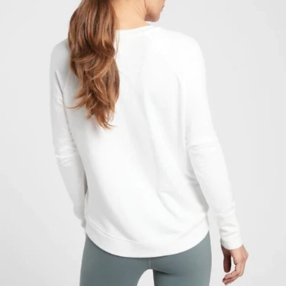 NEW Athleta High Serenity Criss Cross Sweatshirt Plus 2X Serene Mindset White - Picture 3 of 16